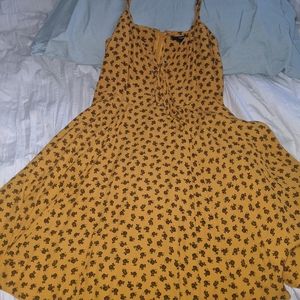 Beautiful Summer Medium Floral Mustard Dress